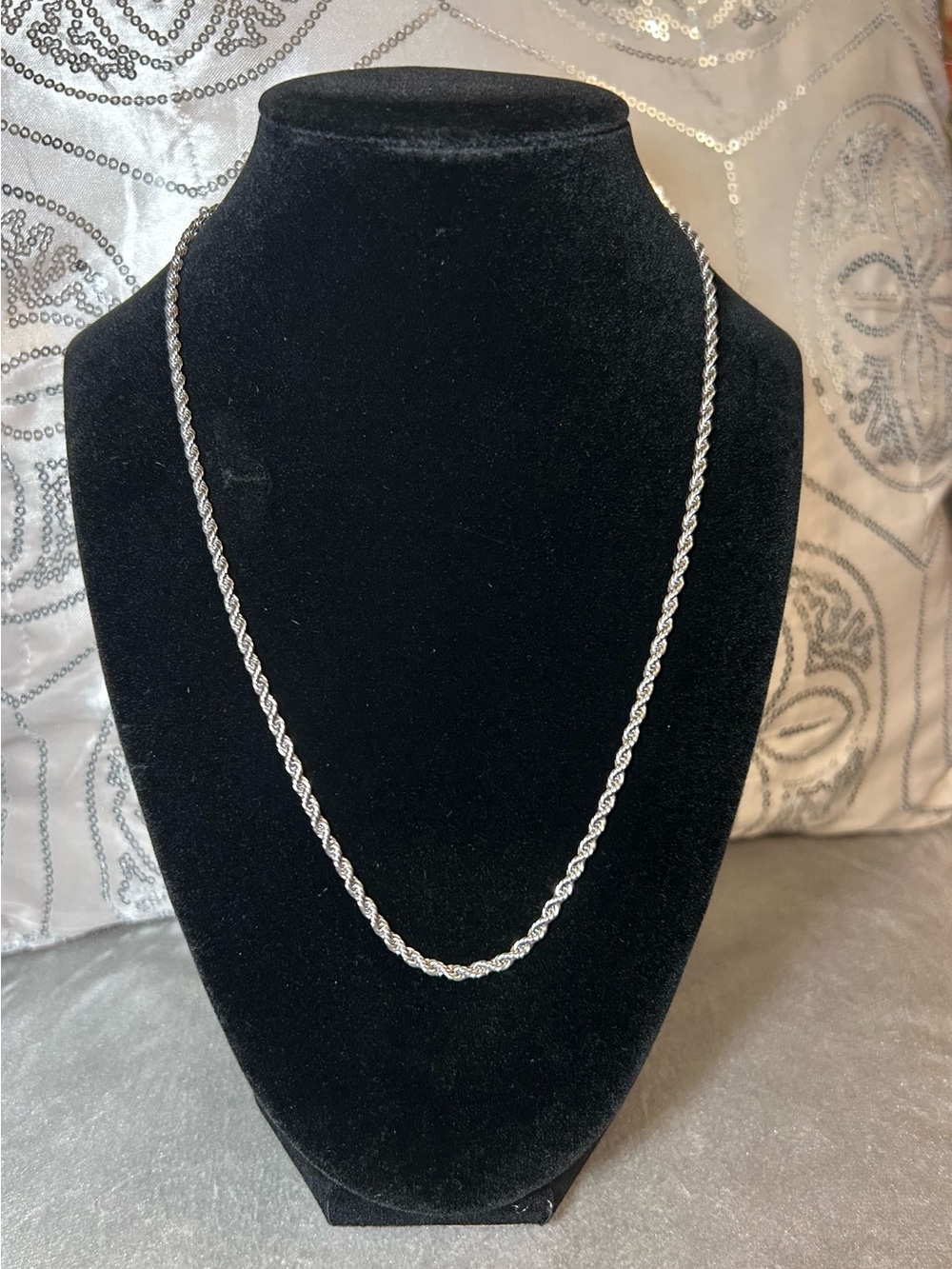 Silve Rope Chain Necklace - Picture 2 of 6